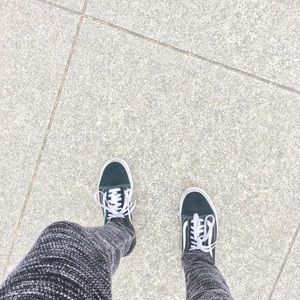 Black and white Vans shoes